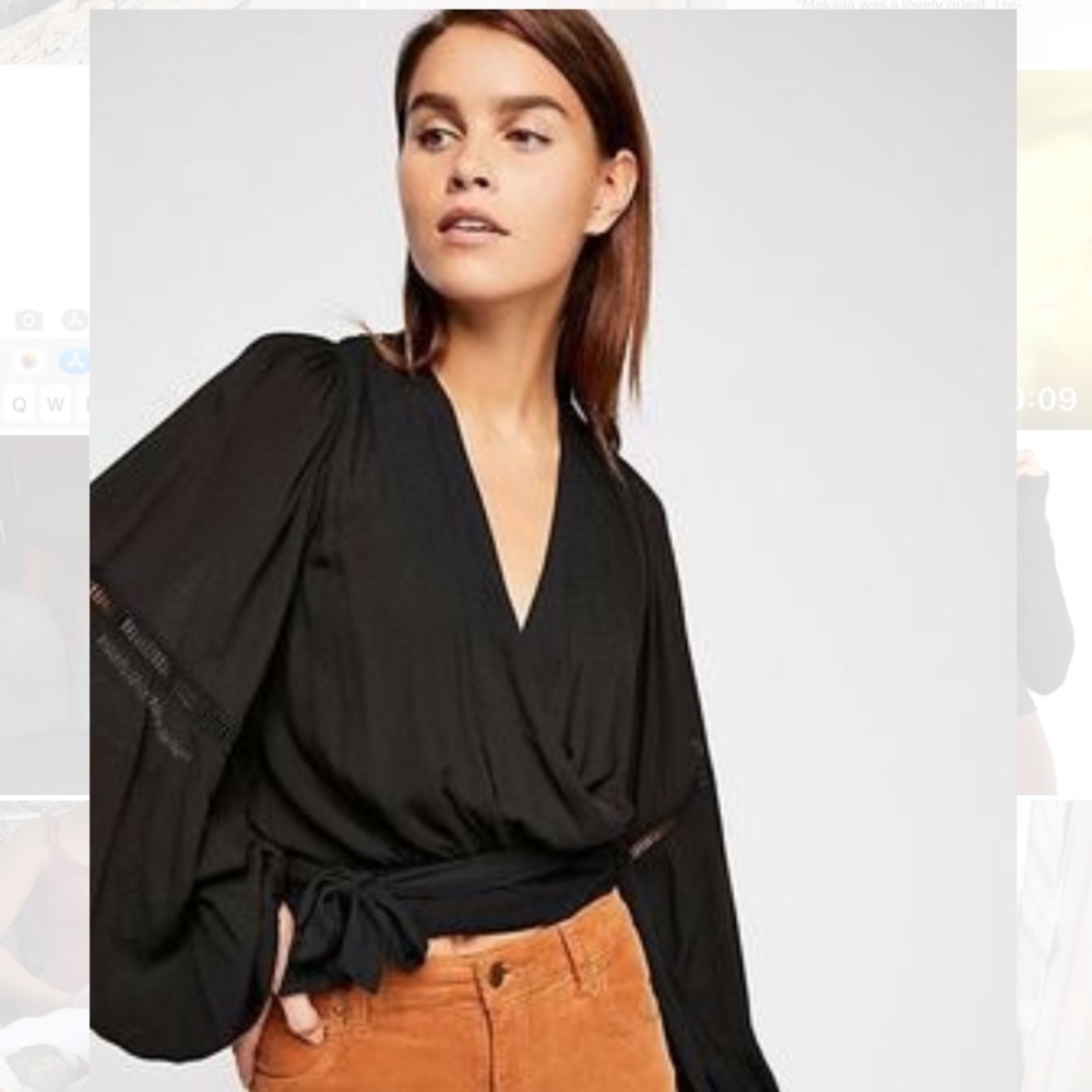 Free People white wrap top